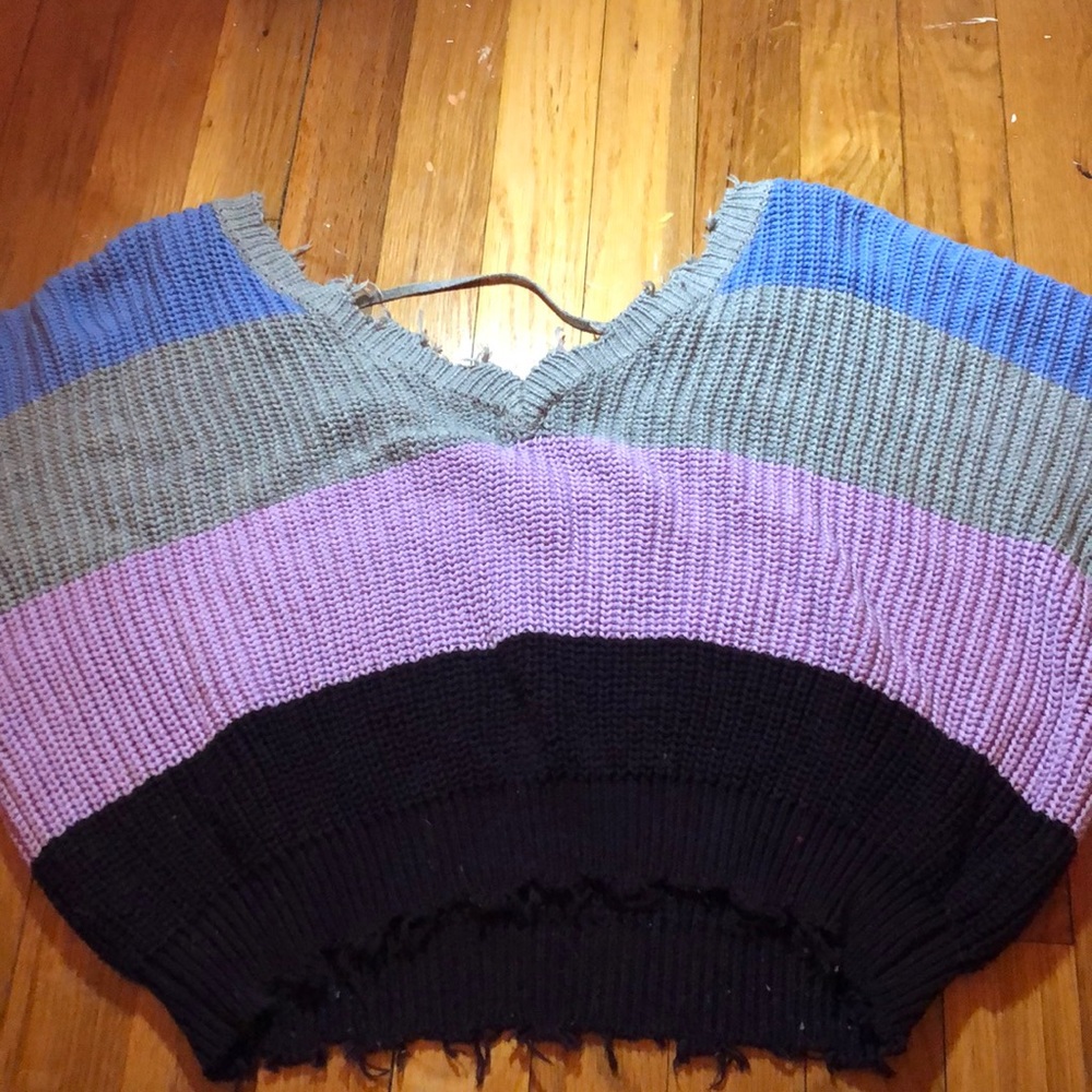 Multi colored v-neck sweater